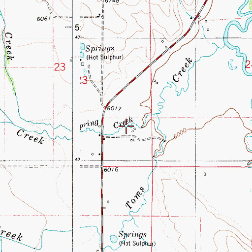 Topographic Map of Spring Creek, WY