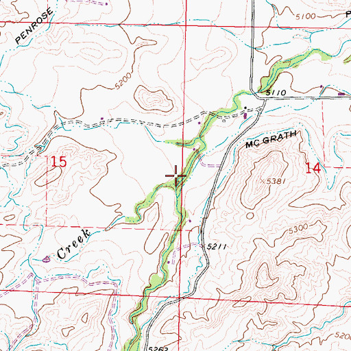 Topographic Map of Spring Creek, WY