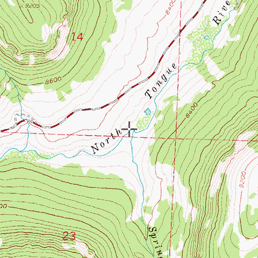 Topographic Map of Spring Creek, WY