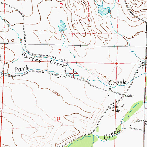 Topographic Map of Spring Creek, WY