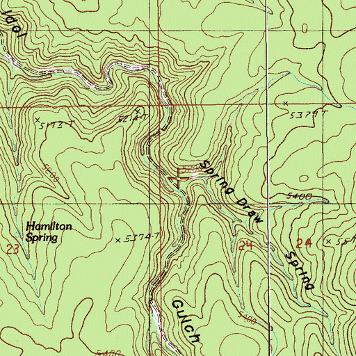 Topographic Map of Spring Draw, WY