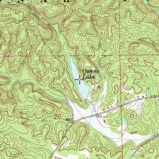 Topographic Map of Owens Lake, AL