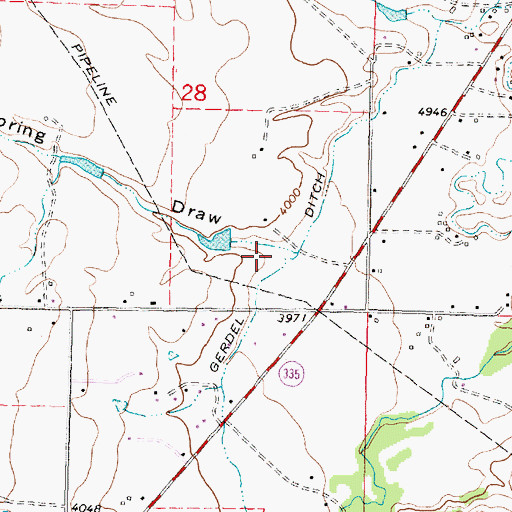 Topographic Map of Spring Draw, WY
