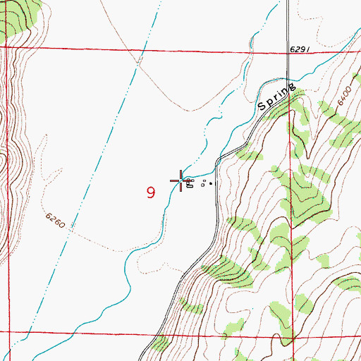 Topographic Map of Spring Gulch, WY