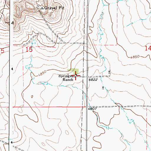 Topographic Map of Springen Ranch, WY