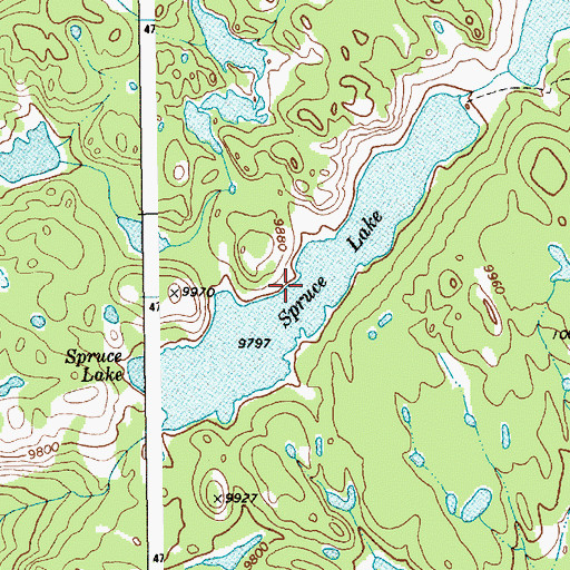 Topographic Map of Spruce Lake, WY