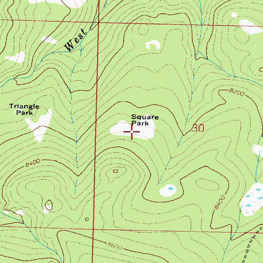 Topographic Map of Square Park, WY