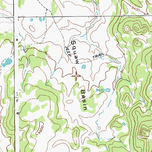 Topographic Map of Squaw Basin, WY