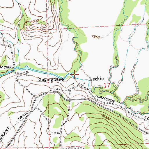 Topographic Map of Squaw Creek, WY