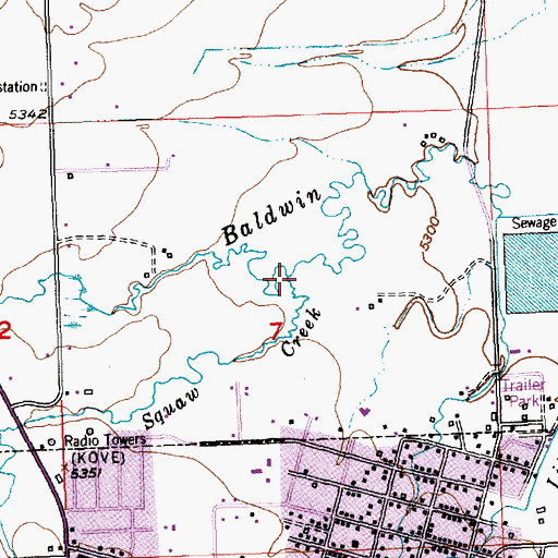 Topographic Map of Squaw Creek, WY