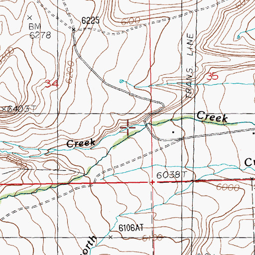 Topographic Map of Squaw Creek, WY