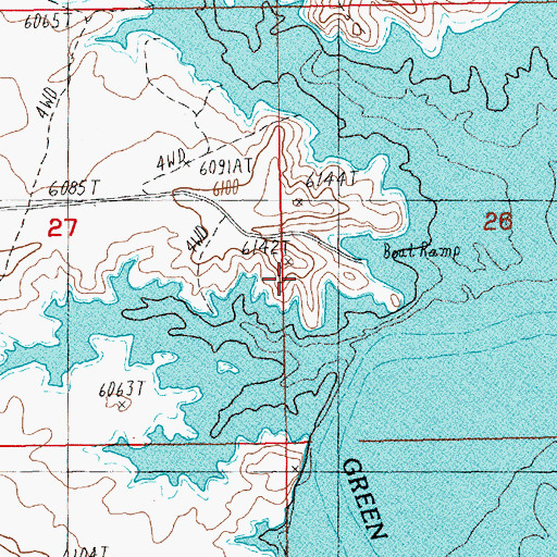 Topographic Map of Squaw Hollow (historical), WY
