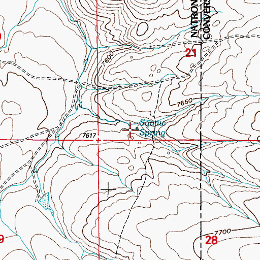 Topographic Map of Squaw Spring, WY