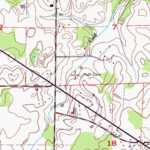 Topographic Map of Paff Cemetery, AL