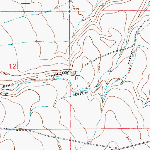 Topographic Map of Stag Hollow Ditch, WY