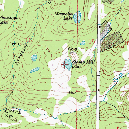 Topographic Map of Stamp Mill Lake, WY