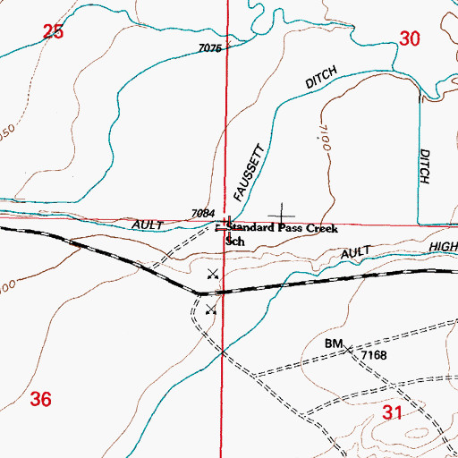 Topographic Map of Standard Pass Creek School, WY