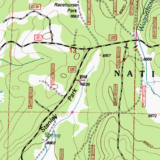 Topographic Map of Stanley Park, WY