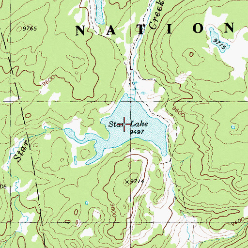 Topographic Map of Star Lake, WY