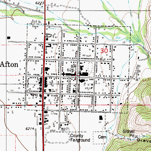 Topographic Map of Star Valley Elementary School, WY