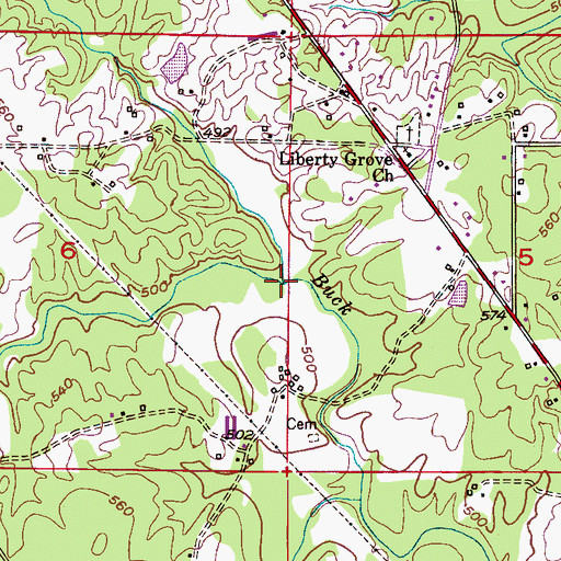 Topographic Map of Panther Branch, AL