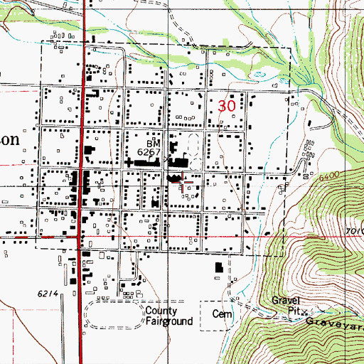Topographic Map of Star Valley Junior High School, WY