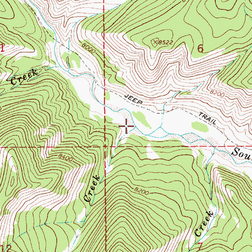 Topographic Map of Starvation Creek, WY