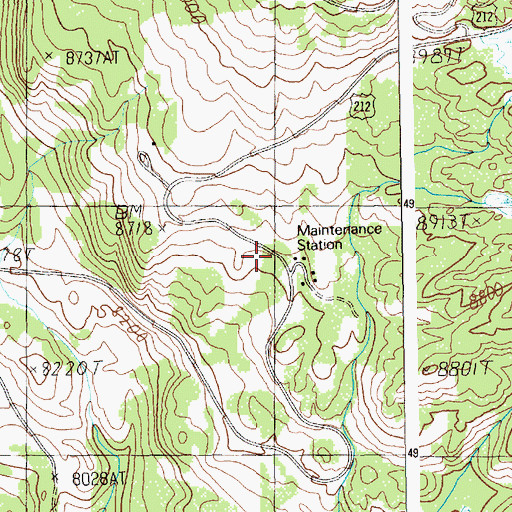 Topographic Map of State Highway Maintenance Camp, WY