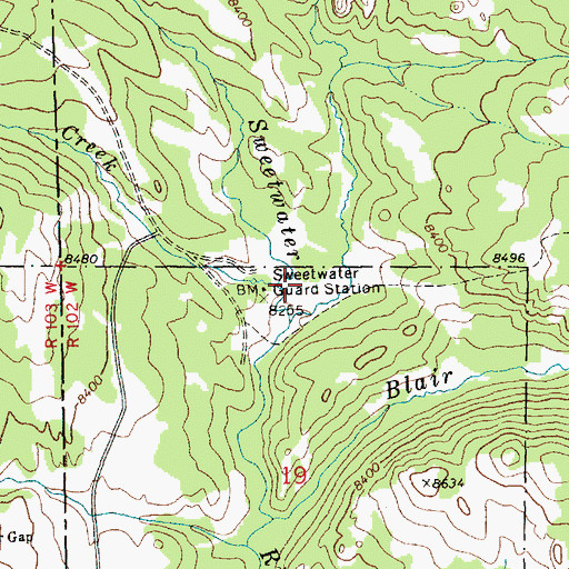 Topographic Map of Station Creek, WY