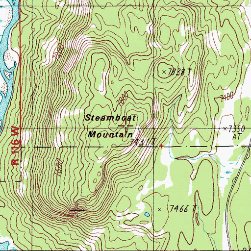 Topographic Map of Steamboat Mountain, WY