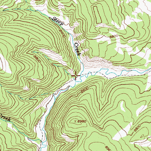Topographic Map of Steep Creek, WY
