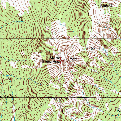 Topographic Map of Mount Stevenson, WY