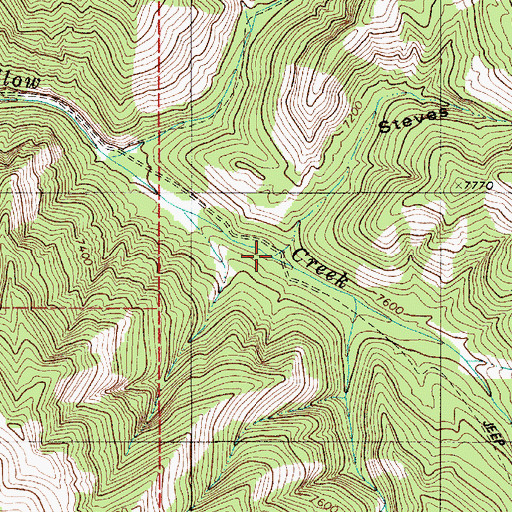 Topographic Map of Steves Canyon, WY