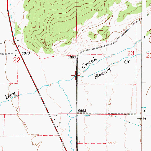 Topographic Map of Stewart Creek, WY