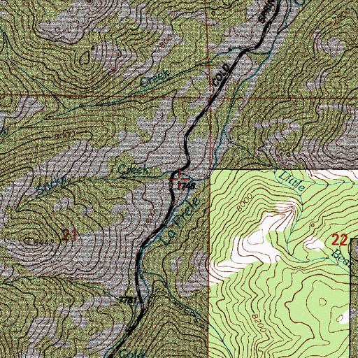 Topographic Map of Sticky Creek, WY