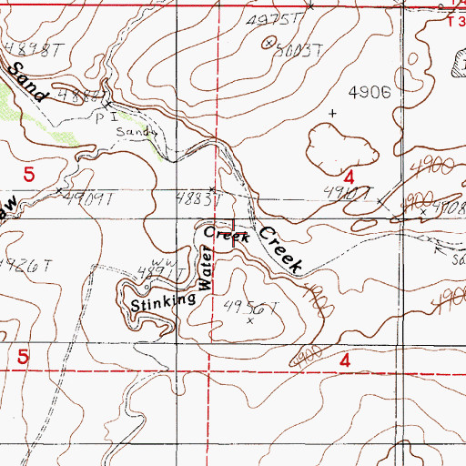Topographic Map of Stinking Water Creek, WY