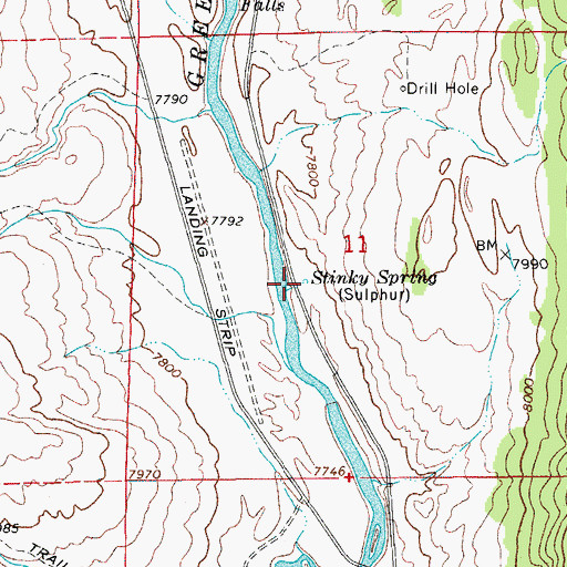 Topographic Map of Stinky Spring, WY