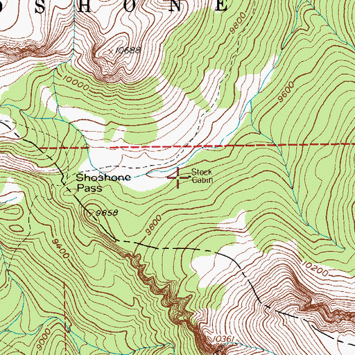 Topographic Map of Stock Cabin, WY