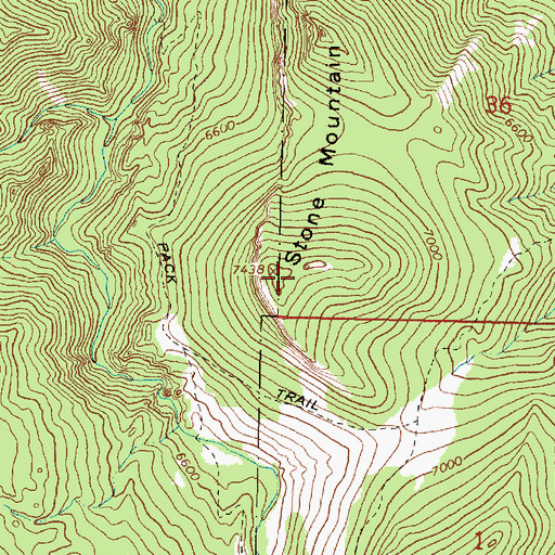 Topographic Map of Stone Mountain, WY