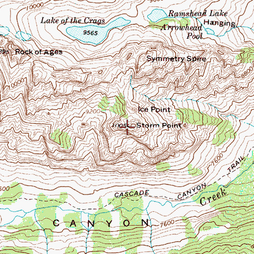 Topographic Map of Storm Point, WY