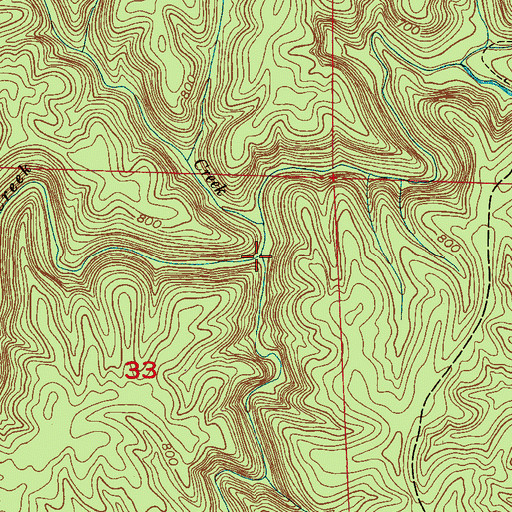 Topographic Map of Parker Branch, AL