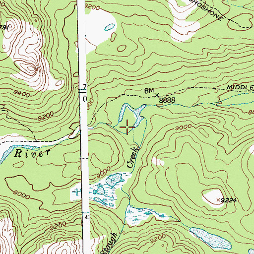 Topographic Map of Stough Creek, WY