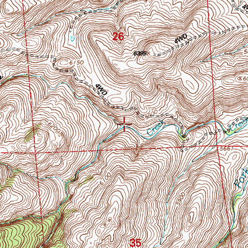 Topographic Map of Stove Creek, WY