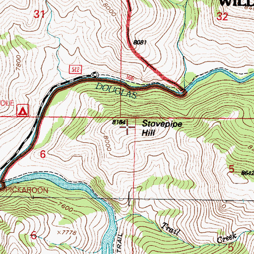 Topographic Map of Stovepipe Hill, WY