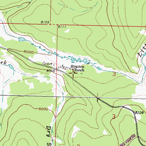Topographic Map of Stratton Ranch, WY