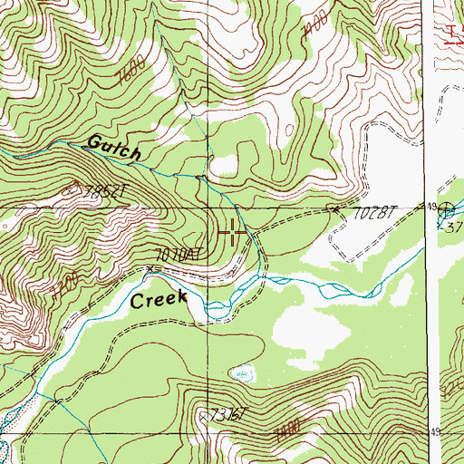 Topographic Map of Strawberry Gulch, WY