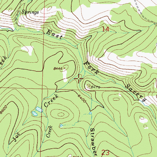 Topographic Map of Strawberry Gulch, WY