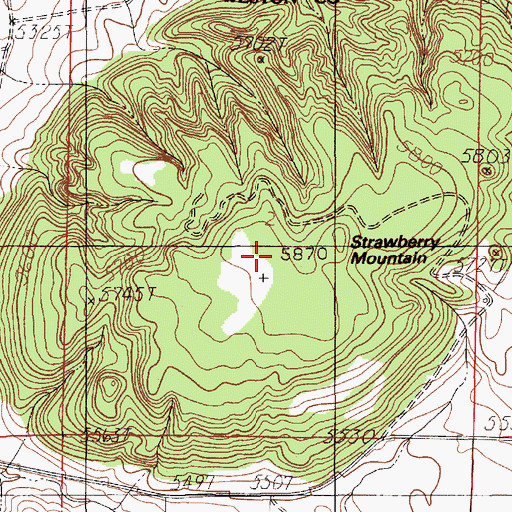 Topographic Map of Strawberry Mountain, WY