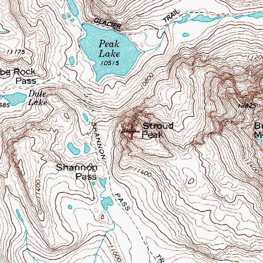 Topographic Map of Stroud Peak, WY