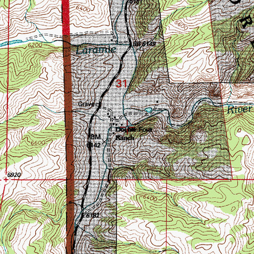 Topographic Map of Sturgeon Creek, WY
